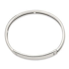 Sterling Silver ID Hinged Bangle QB908