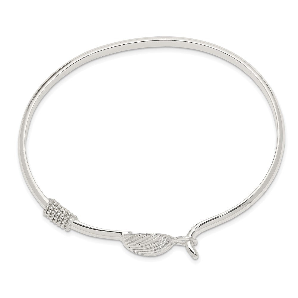 Sterling Silver Polished Shell Bangle QB909