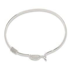 Sterling Silver Polished Shell Bangle QB909