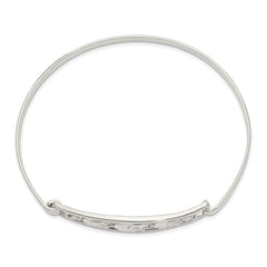 Sterling Silver Elephant Hinged Bangle QB915