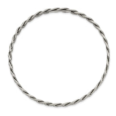 Sterling Silver Antiqued 5.25mm Slip-on Bangle QB930