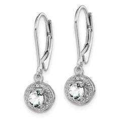 QBE11APR Sterling Silver Rhodium-plated Diam. & White Topaz Earrings