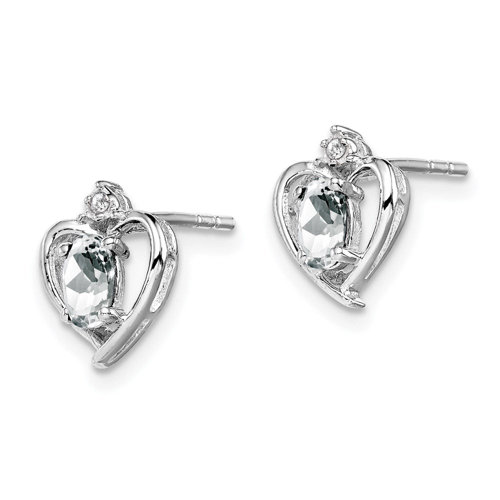 QBE19APR Sterling Silver Rhodium-plated White Topaz & Diam. Earrings