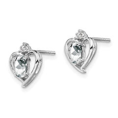QBE19APR Sterling Silver Rhodium-plated White Topaz & Diam. Earrings