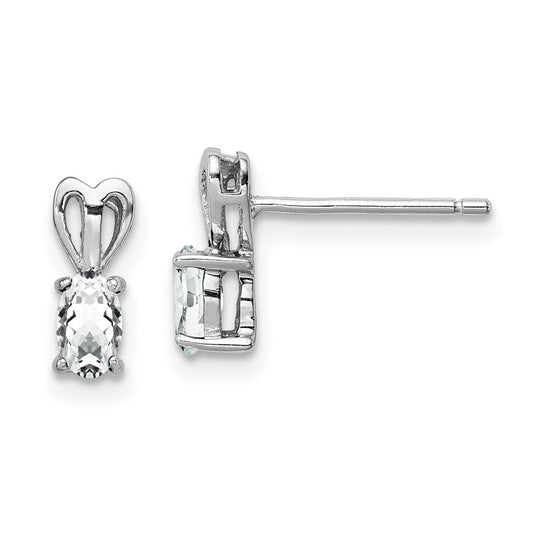 QBE20APR Sterling Silver Rhodium-plated White Topaz Earrings