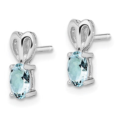 QBE20MAR Sterling Silver Rhodium-plated Aquamarine Earrings