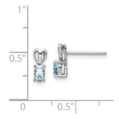 QBE20MAR Sterling Silver Rhodium-plated Aquamarine Earrings