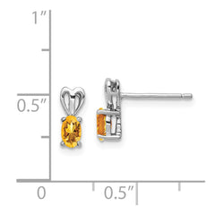 QBE20NOV Sterling Silver Rhodium-plated Citrine Earrings