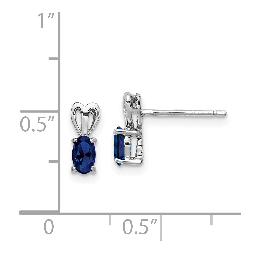 QBE20SEP Sterling Silver Rhodium-plated Created Sapphire Earrings