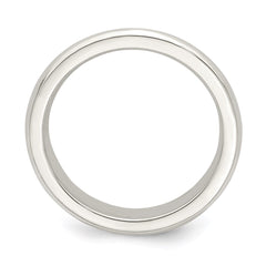 Sterling Silver 4mm Beveled Edge Size 10 Band