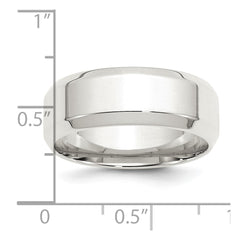 Sterling Silver 8mm Beveled Edge Size 4 Band