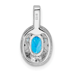 Sterling Silver Rhodium-plated Diam. & Blue Topaz Pendant QBPD10DEC
