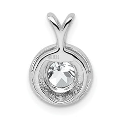 Sterling Silver Rhodium-plated Diamond & White Topaz Pendant QBPD11APR