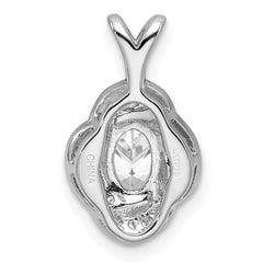 Sterling Silver Rhodium-plated Diam. & White Topaz Pendant QBPD12APR