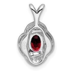 Sterling Silver Rhodium-plated Diam. & Garnet Pendant QBPD12JAN