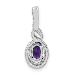 Sterling Silver Rhodium-plated Amethyst & Diam. Pendant QBPD18FEB