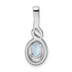 Sterling Silver Rhodium-plated Aquamarine & Diam. Pendant QBPD18MAR