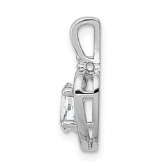 Sterling Silver Rhodium-plated White Topaz & Diam. Pendant QBPD19APR