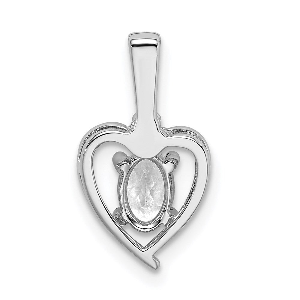 Sterling Silver Rhodium-plated White Topaz & Diam. Pendant QBPD19APR
