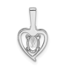 Sterling Silver Rhodium-plated White Topaz & Diam. Pendant QBPD19APR
