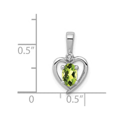 Sterling Silver Rhodium-plated Peridot & Diam. Pendant QBPD19AUG