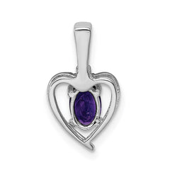 Sterling Silver Rhodium-plated Amethyst & Diam. Pendant QBPD19FEB
