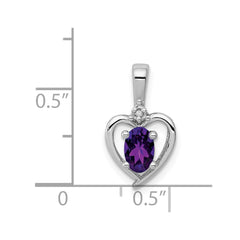 Sterling Silver Rhodium-plated Amethyst & Diam. Pendant QBPD19FEB