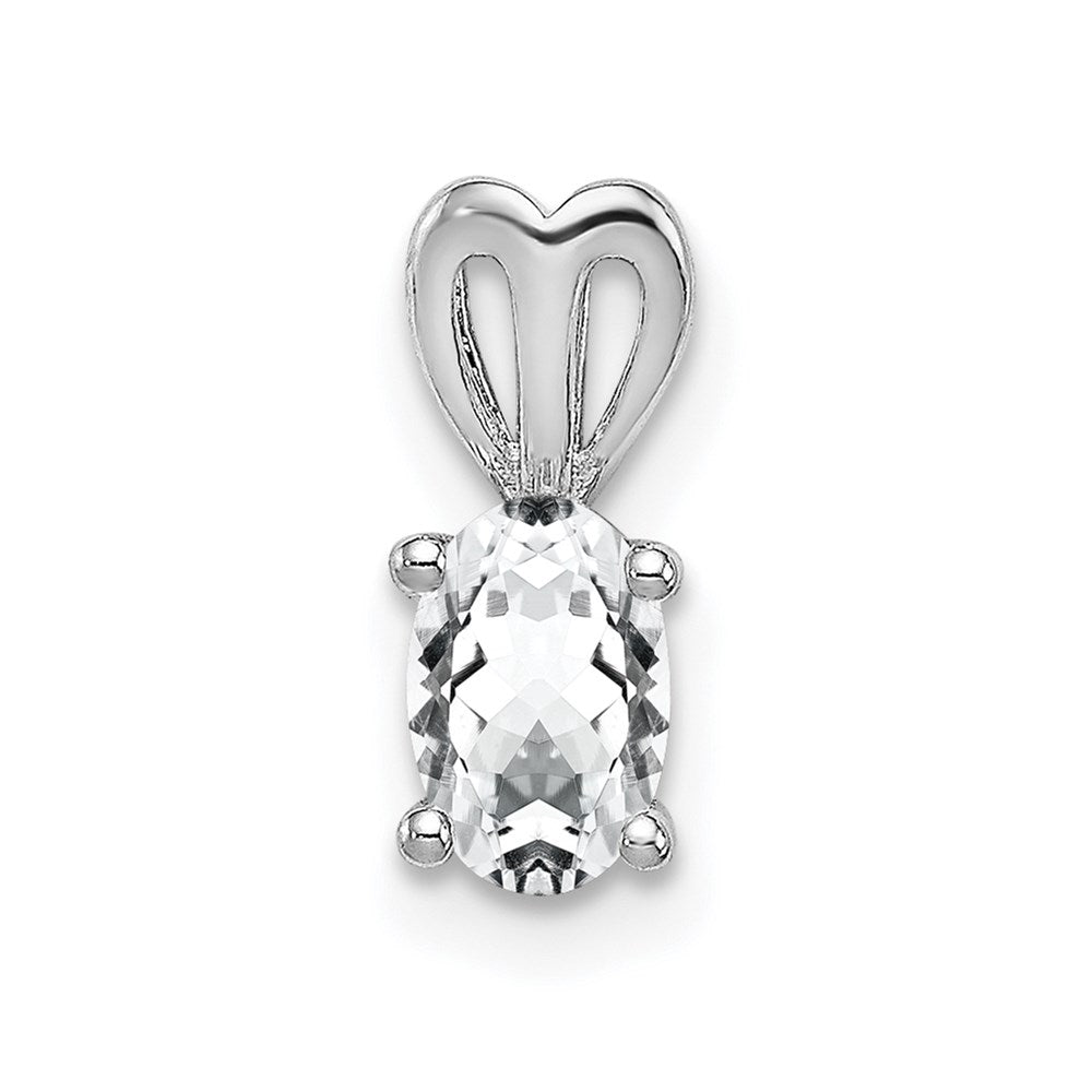 Sterling Silver Rhodium-plated White Topaz Pendant QBPD20APR