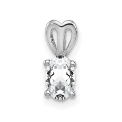 Sterling Silver Rhodium-plated White Topaz Pendant QBPD20APR