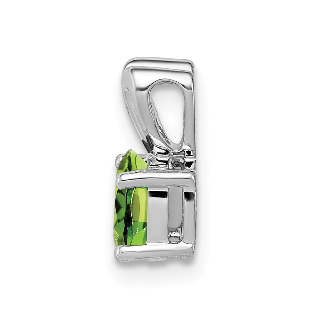 Sterling Silver Rhodium-plated Peridot Pendant QBPD20AUG