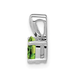 Sterling Silver Rhodium-plated Peridot Pendant QBPD20AUG