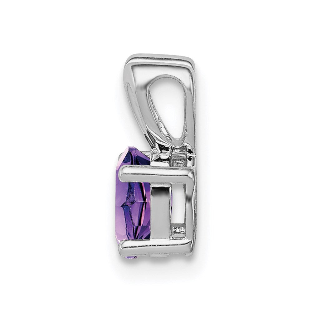 Sterling Silver Rhodium-plated Amethyst Pendant QBPD20FEB