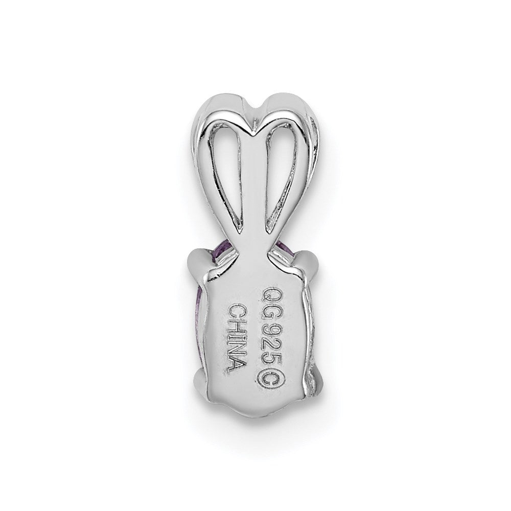 Sterling Silver Rhodium-plated Amethyst Pendant QBPD20FEB