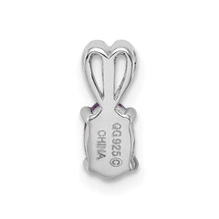 Sterling Silver Rhodium-plated Amethyst Pendant QBPD20FEB