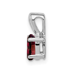 Sterling Silver Rhodium-plated Garnet Pendant QBPD20JAN