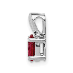 Sterling Silver Rhodium-plated Created Ruby Pendant QBPD20JUL