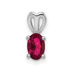 Sterling Silver Rhodium-plated Created Ruby Pendant QBPD20JUL
