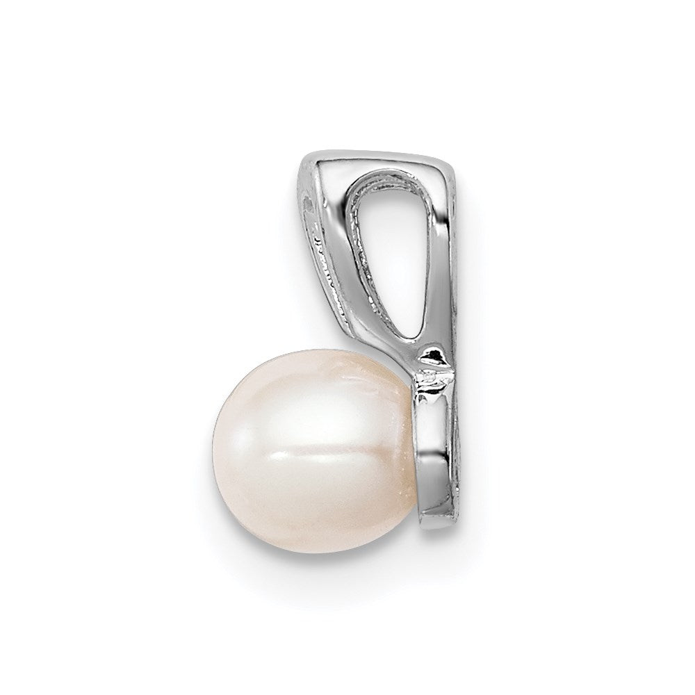 Sterling Silver Rhodium-plated FW Cultured Pearl Pendant QBPD20JUN
