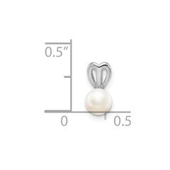 Sterling Silver Rhodium-plated FW Cultured Pearl Pendant QBPD20JUN