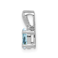 Sterling Silver Rhodium-plated Aquamarine Pendant QBPD20MAR