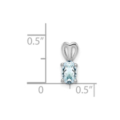 Sterling Silver Rhodium-plated Aquamarine Pendant QBPD20MAR