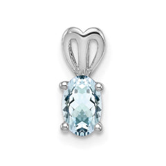 Sterling Silver Rhodium-plated Aquamarine Pendant QBPD20MAR