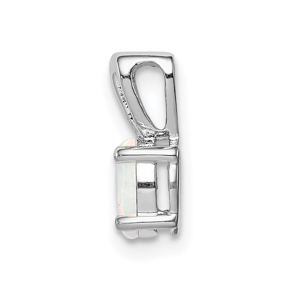 Sterling Silver Rhodium-plated Created Opal Pendant QBPD20OCT
