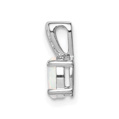 Sterling Silver Rhodium-plated Created Opal Pendant QBPD20OCT