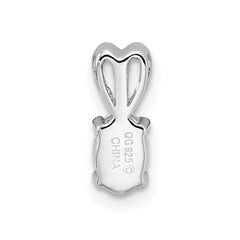 Sterling Silver Rhodium-plated Created Opal Pendant QBPD20OCT