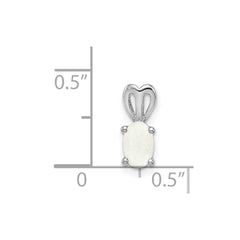 Sterling Silver Rhodium-plated Created Opal Pendant QBPD20OCT