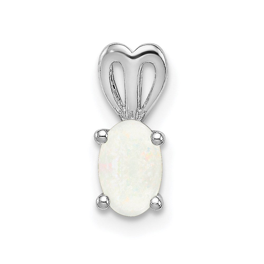 Sterling Silver Rhodium-plated Created Opal Pendant QBPD20OCT