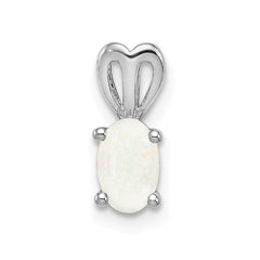 Sterling Silver Rhodium-plated Created Opal Pendant QBPD20OCT