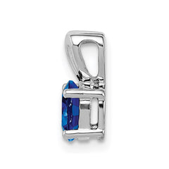 Sterling Silver Rhodium-plated Created Sapphire Pendant QBPD20SEP