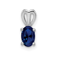 Sterling Silver Rhodium-plated Created Sapphire Pendant QBPD20SEP